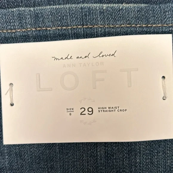 New LOFT High Waist Straight Crop Jeans Size 8 (29) - Picture 4 of 7